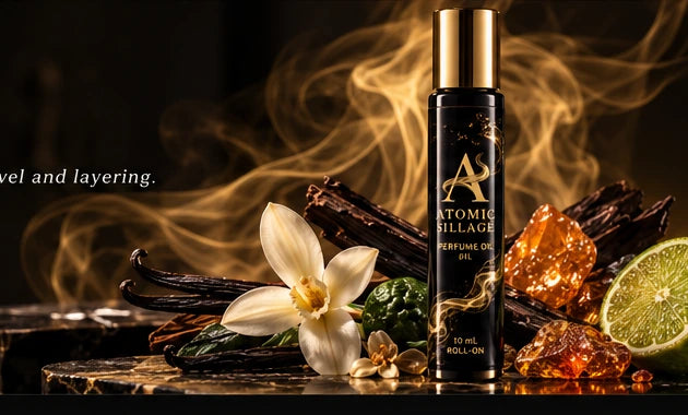 Atomic Sillage perfume oil presentation